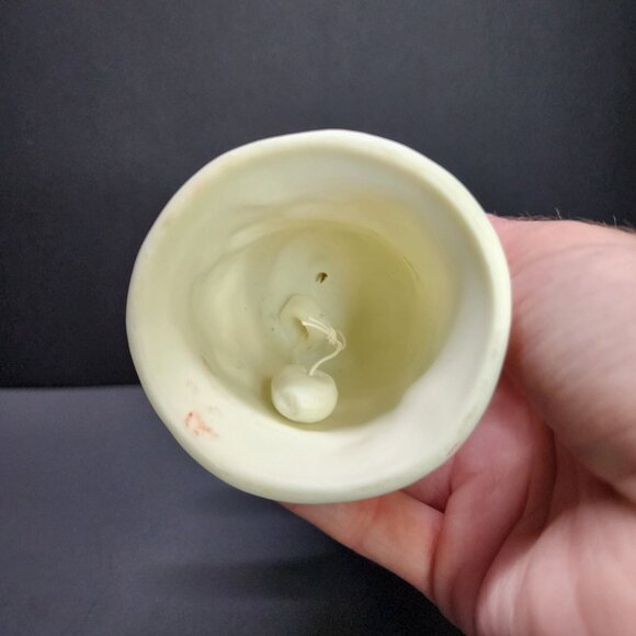 Vintage Ceramic Santa Clause Hand Bell Figurine White 5.5'' Tall - Picture 5 of 7